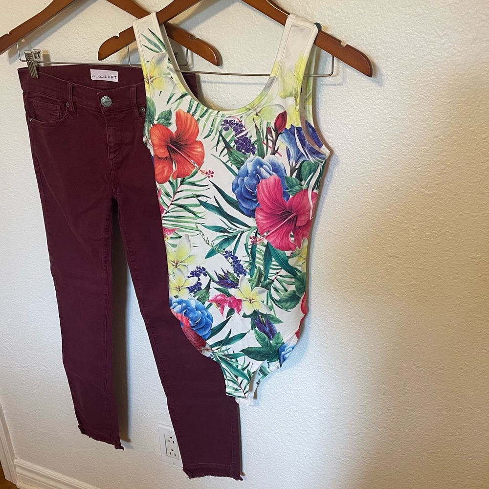 Hawaiian Bodysuit and Jeans